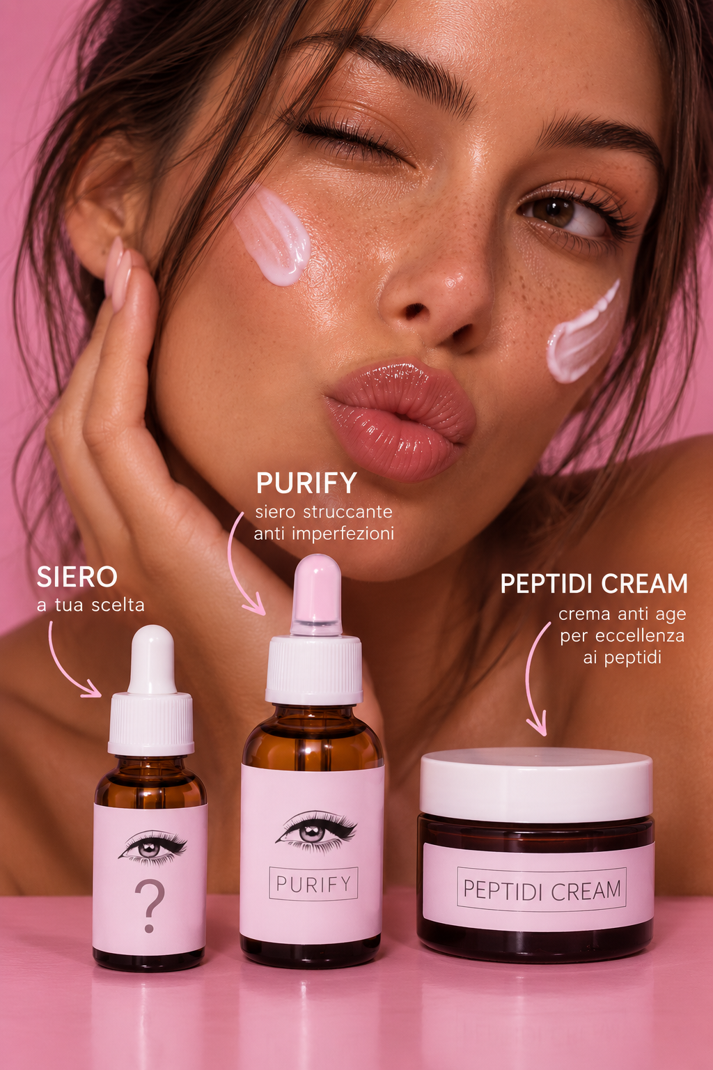 TUTTO PER LA PELLE: SIERO A TUA SCELTA + PURIFY SIERO STRUCCANTE + PEPTIDI CREAM