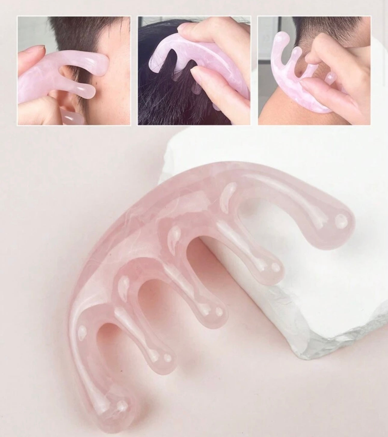 PETTINE ROSA IN QUARZO MASSAGGIANTE